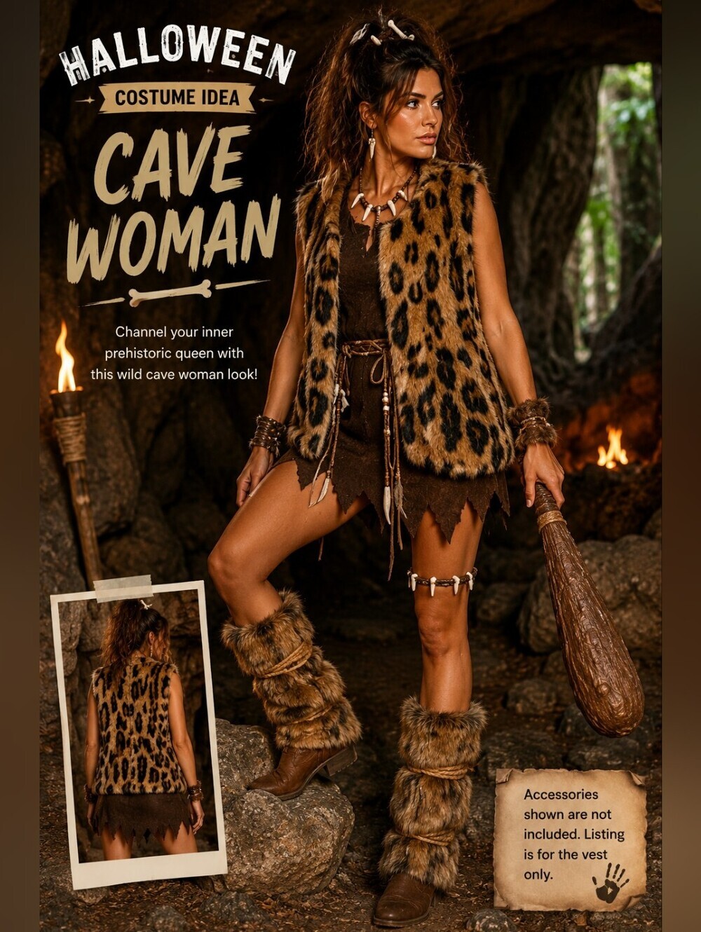 Romeo + Juliet Couture Faux Fur Leopard Print Vest Size Medium NWT